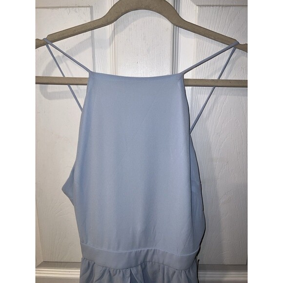 Tobi Maxi Dress Womens M Chiffon Formal Bridesmaid Light Blue Prom Side Slit New - Picture 3 of 10